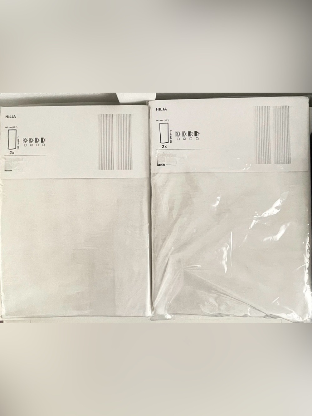 2 IKEA Hilja White Curtains 57" x 98" 4 Total Panels 2 Pairs discontinued
